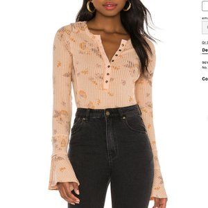 Like New - Free People Floral Bell Sleeve Top - Sz S